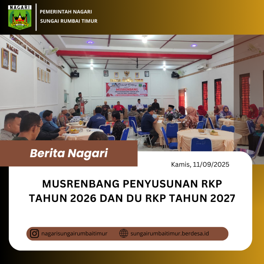 MUSRENBANG PENYUSUNAN RKP TAHUN 2026 DAN DU RKP TAHUN 2027